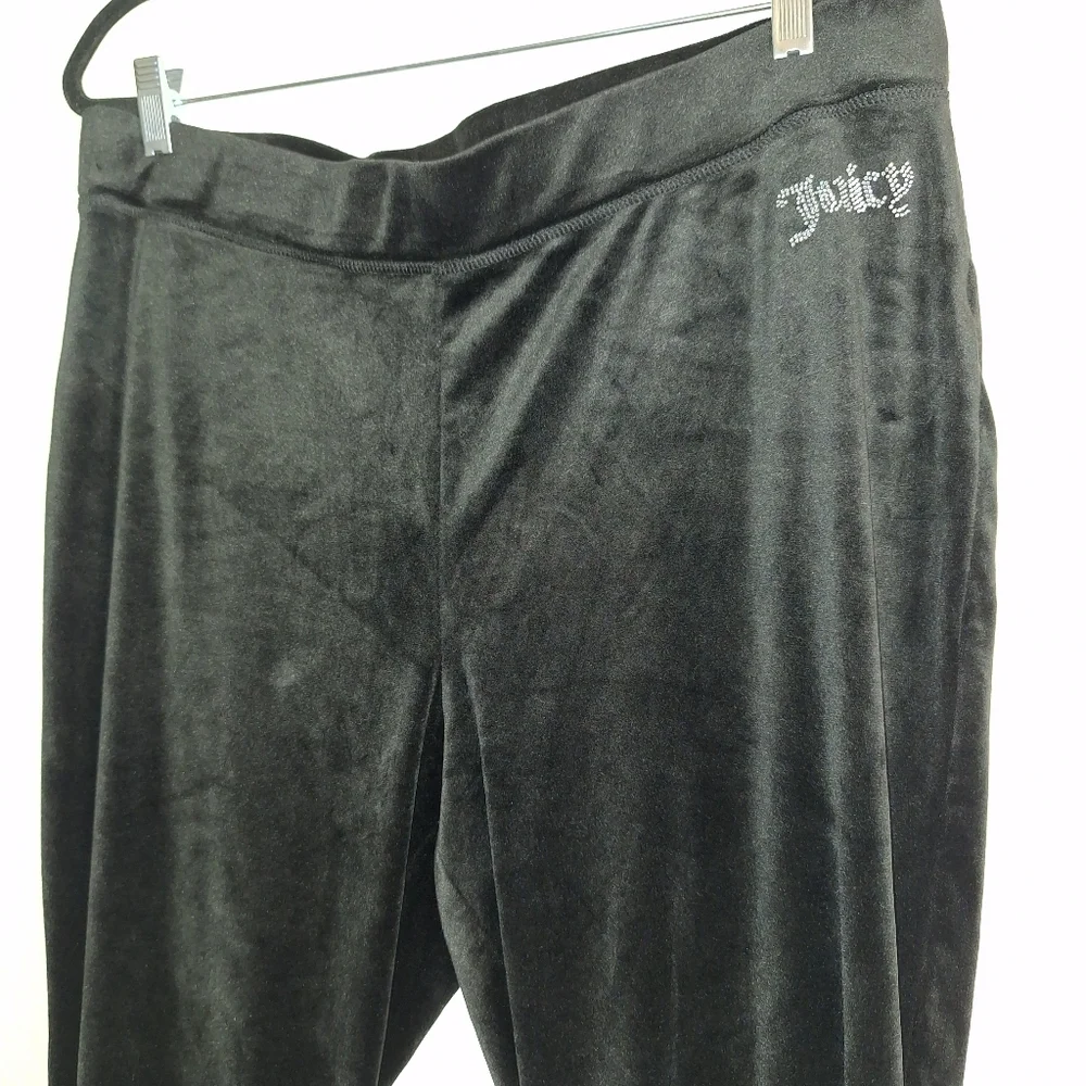 Lot Of 2 Y2K Juicy Couture Pants 2XL Activewear Hot Pink& Black Velour Yoga Logo - Picture 6 of 12